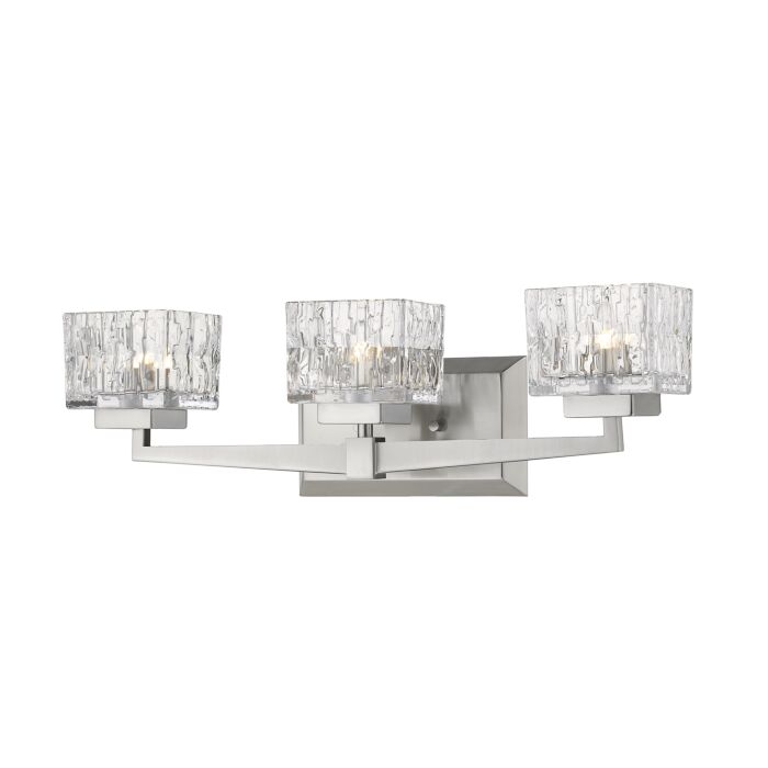 Z Lite Rubicon 3 Light Bathroom Vanity Light In Brushed Nickel