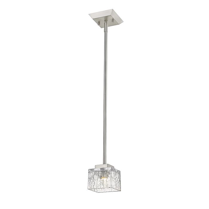 Z Lite Rubicon 1 Light Mini Pendant Light In Brushed Nickel
