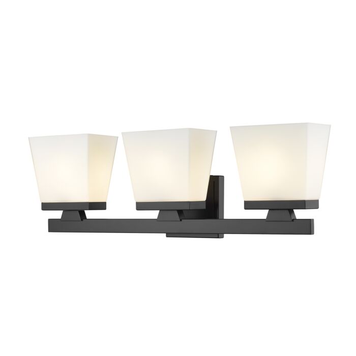 Z Lite Astor 3 Light Bathroom Vanity Light In Matte Black
