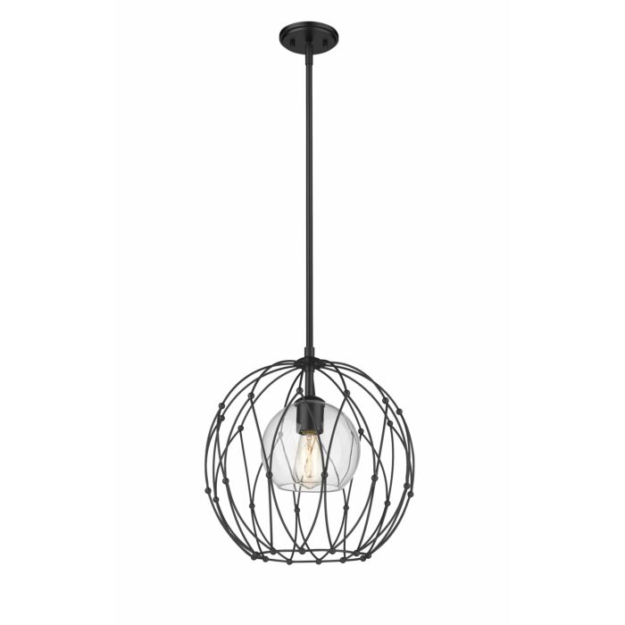 Z Lite Elle 1 Light Pendant Light In Matte Black
