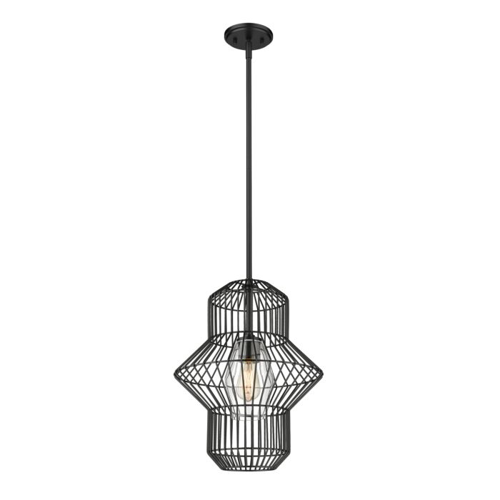 Z Lite Orsay 1 Light Pendant Light In Matte Black