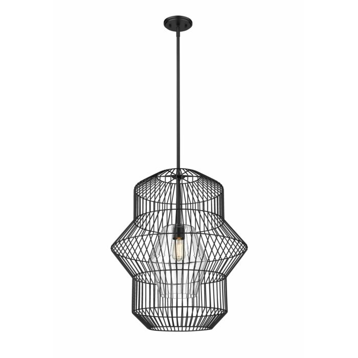 Z Lite Orsay 1 Light Pendant Light In Matte Black
