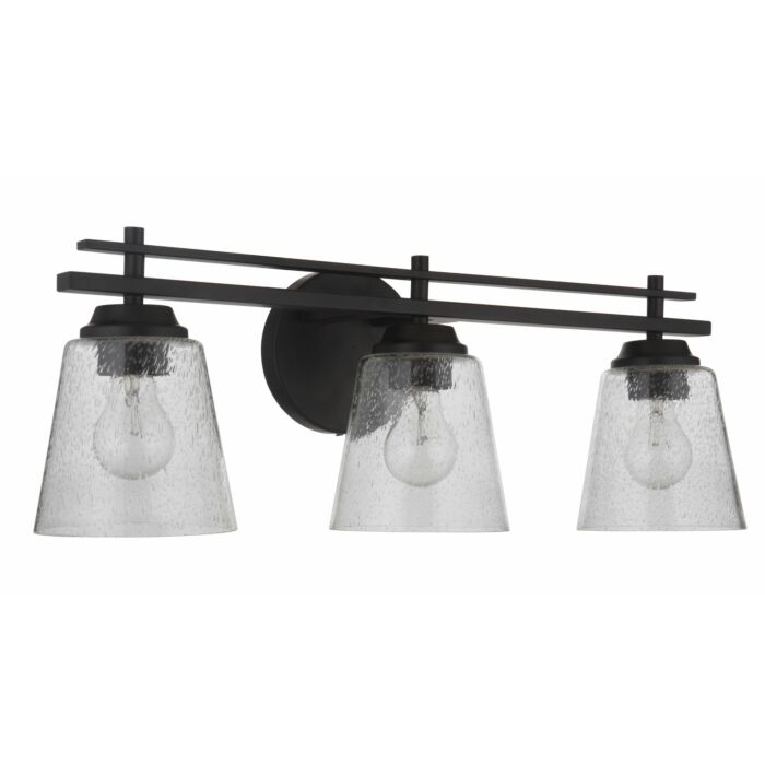 Craftmade Drake 3 Light 24 Inch Bathroom Vanity Light in Flat Black