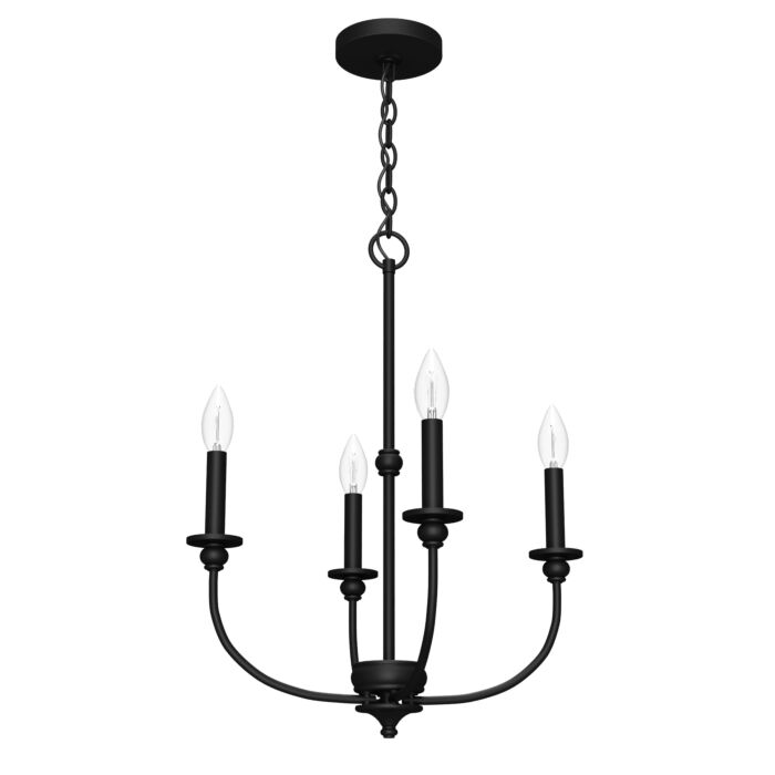 Hunter Southcrest 4-Light Chandelier in Flat Matte Black