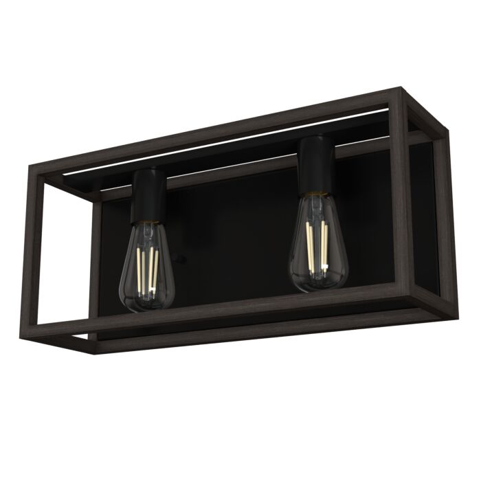 Hunter Squire Manor 2-Light Bathroom Vanity Light in Matte Black