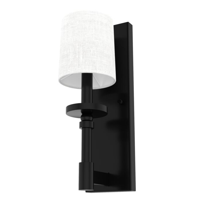 Hunter Briargrove 1-Light Wall Sconce in Matte Black