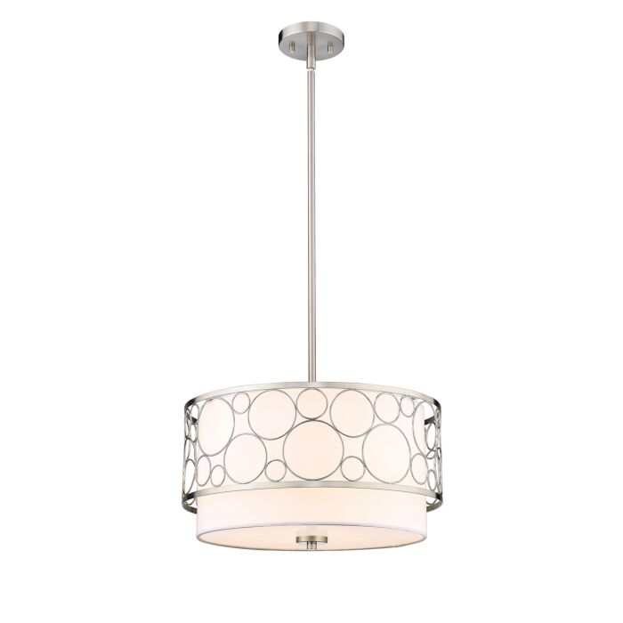 Z Lite Kendall 3 Light Pendant Light In Brushed Nickel