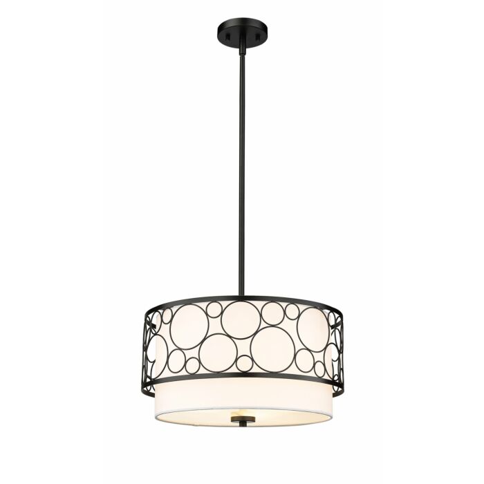 Z Lite Kendall 3 Light Pendant Light In Matte Black