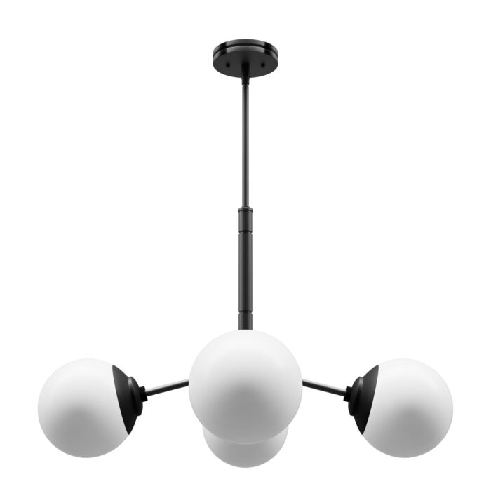 Hunter Hepburn 4-Light Chandelier in Matte Black