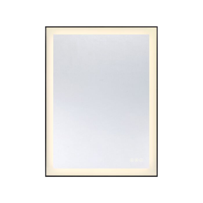 Paulding LED Rectangle Frontlit Mirror with Black Frame