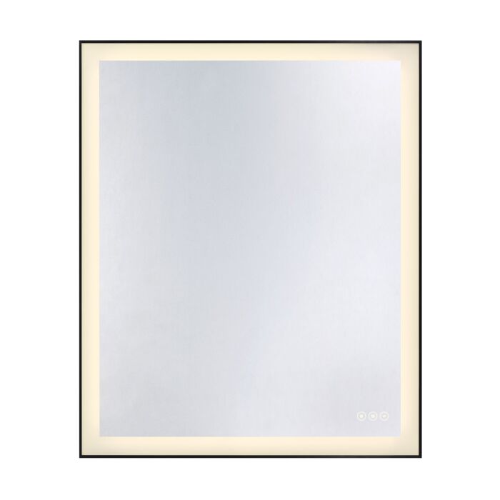 Paulding LED Rectangle Frontlit Mirror with Black Frame