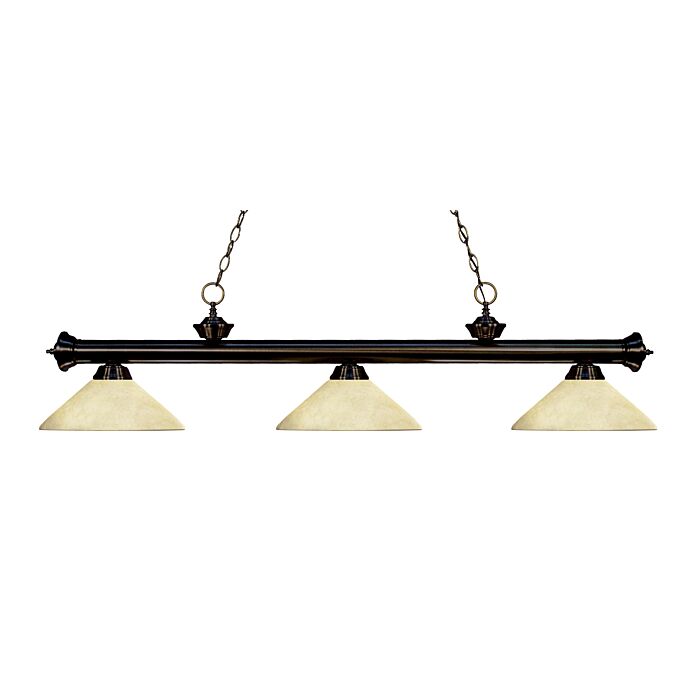 Z Lite Riviera 3 Light Linear Pendant Light In Bronze