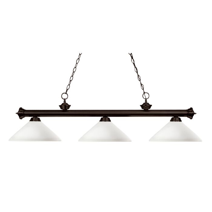 Z Lite Riviera 3 Light Linear Pendant Light In Bronze