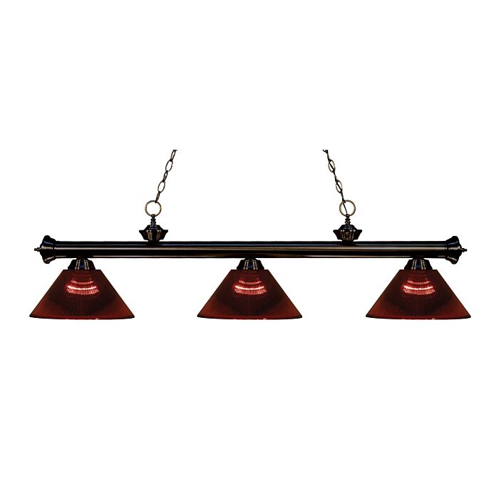 Z Lite Riviera 3 Light Linear Pendant Light In Bronze