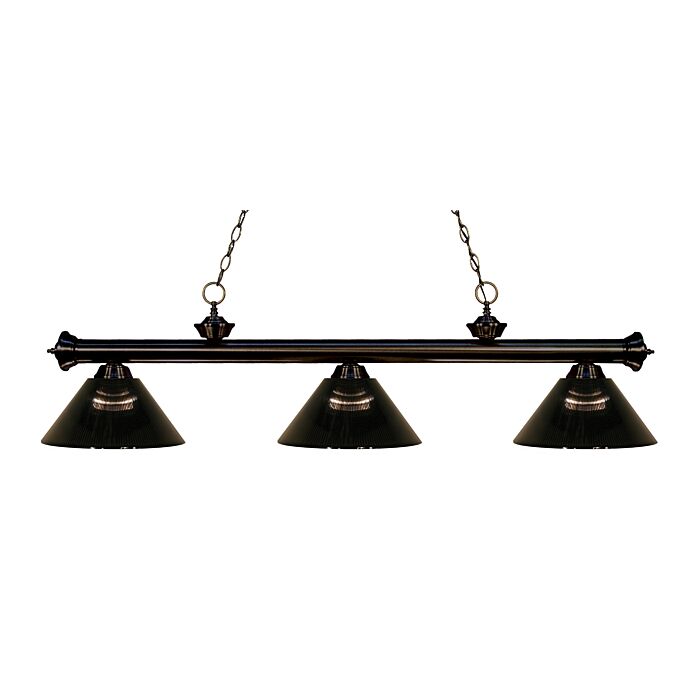 Z Lite Riviera 3 Light Linear Pendant Light In Bronze