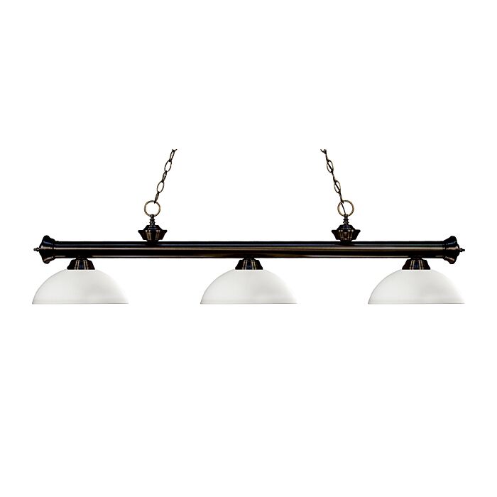 Z Lite Riviera 3 Light Linear Pendant Light In Bronze