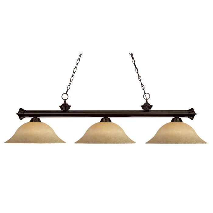 Z Lite Riviera 3 Light Linear Pendant Light In Bronze