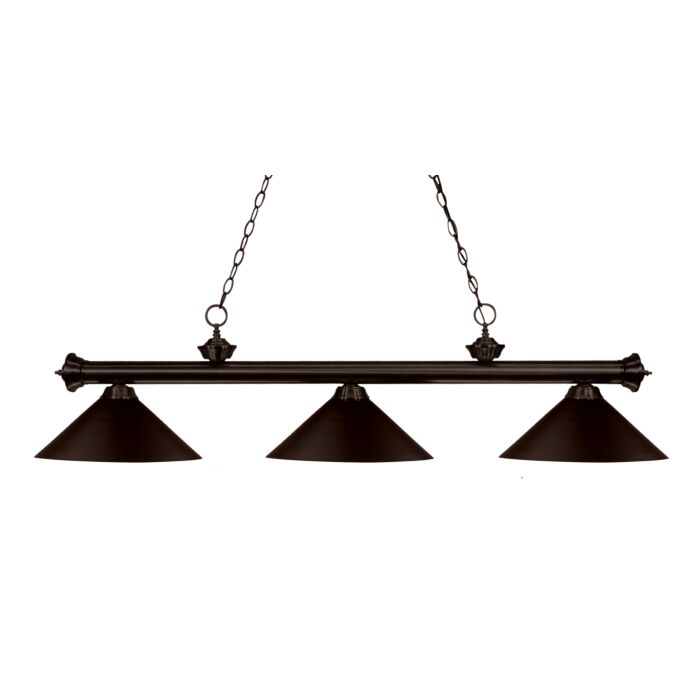 Z Lite Riviera 3 Light Linear Pendant Light In Bronze