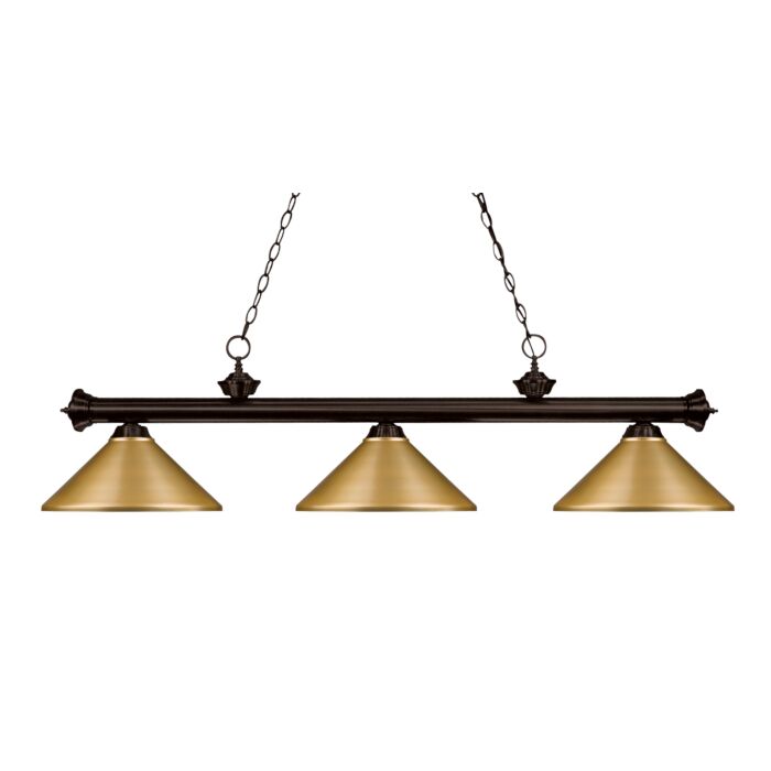 Z Lite Riviera 3 Light Linear Pendant Light In Bronze