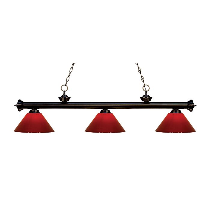 Z Lite Riviera 3 Light Linear Pendant Light In Bronze