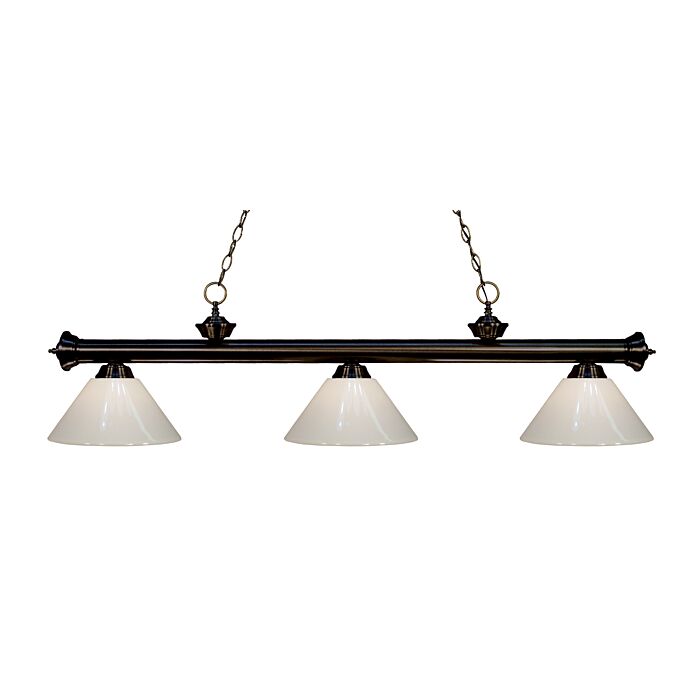 Z Lite Riviera 3 Light Linear Pendant Light In Bronze