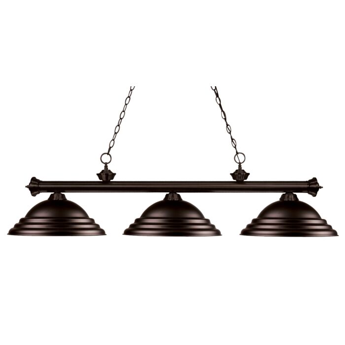 Z Lite Riviera 3 Light Linear Pendant Light In Bronze