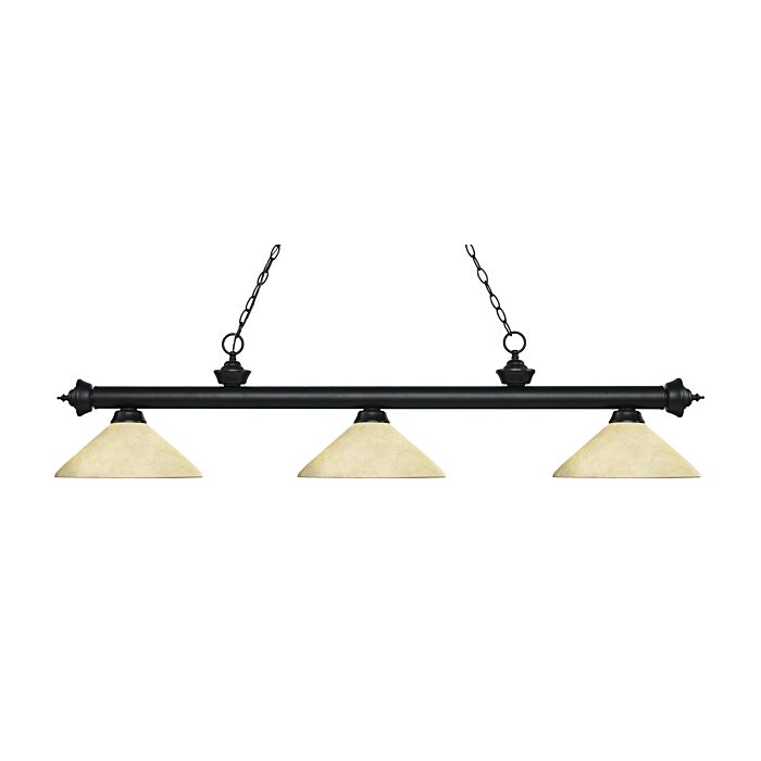 Z Lite Riviera 3 Light Linear Pendant Light In Matte Black