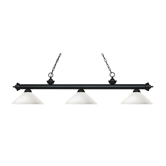 Z Lite Riviera 3 Light Linear Pendant Light In Matte Black