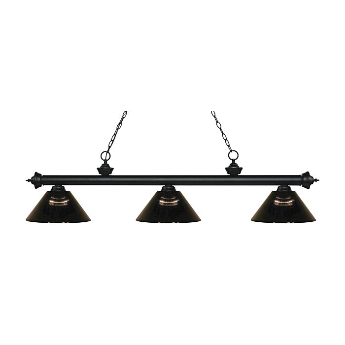Z Lite Riviera 3 Light Linear Pendant Light In Matte Black