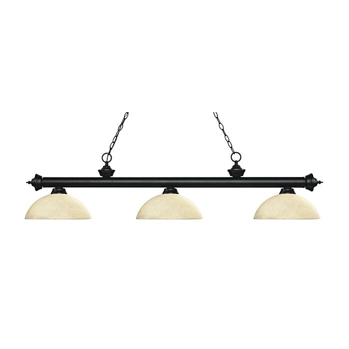 Z Lite Riviera 3 Light Linear Pendant Light In Matte Black