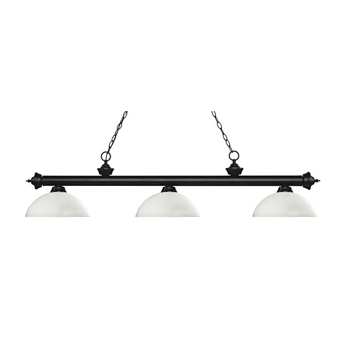 Z Lite Riviera 3 Light Linear Pendant Light In Matte Black