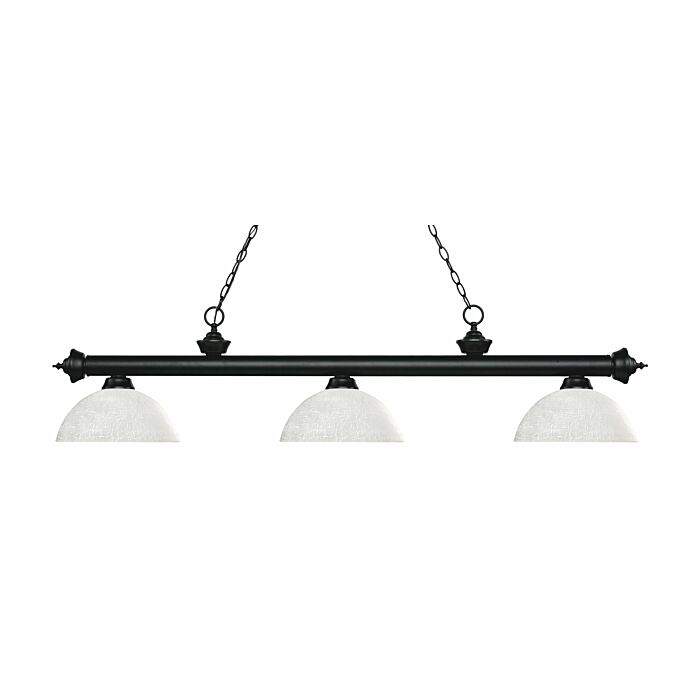 Z Lite Riviera 3 Light Linear Pendant Light In Matte Black