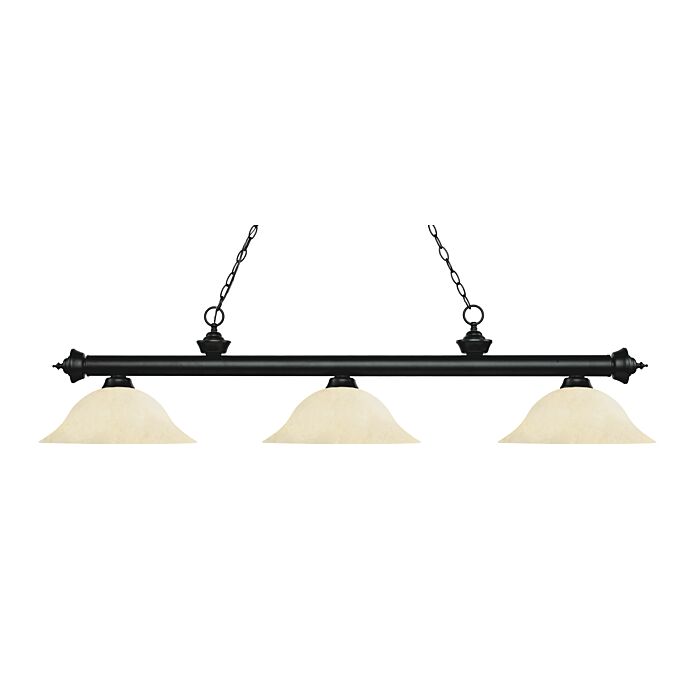 Z Lite Riviera 3 Light Linear Pendant Light In Matte Black