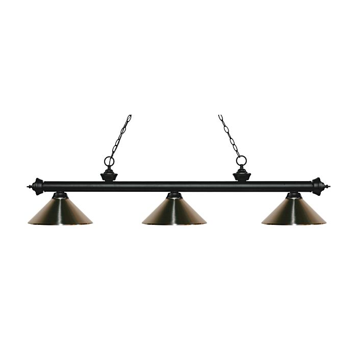 Z Lite Riviera 3 Light Linear Pendant Light In Matte Black
