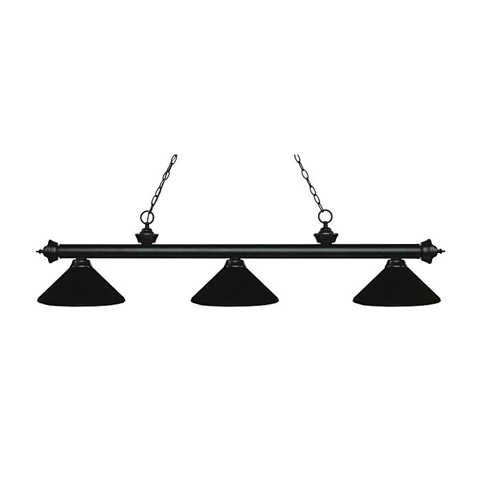 Z Lite Riviera 3 Light Linear Pendant Light In Matte Black