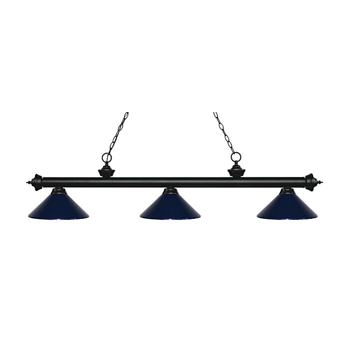 Z Lite Riviera 3 Light Linear Pendant Light In Matte Black