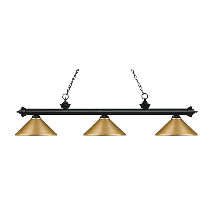 Z Lite Riviera 3 Light Linear Pendant Light In Matte Black