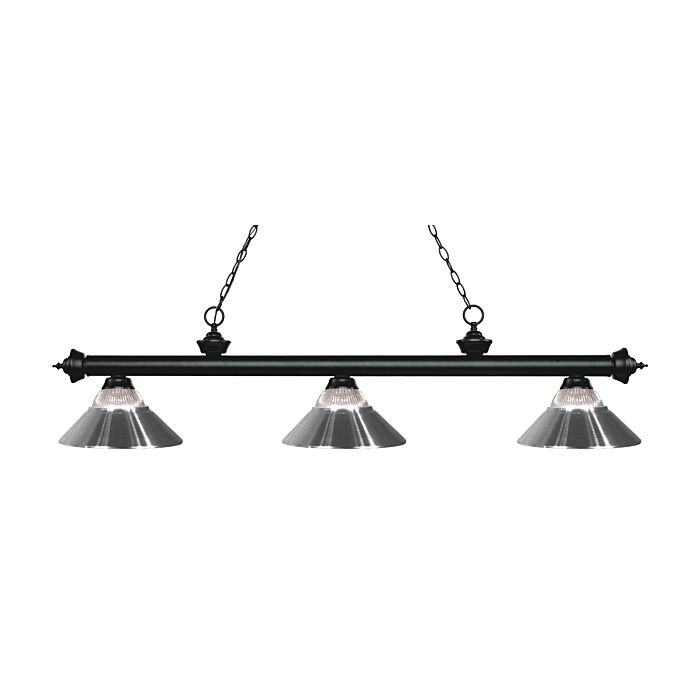 Z Lite Riviera 3 Light Linear Pendant Light In Matte Black