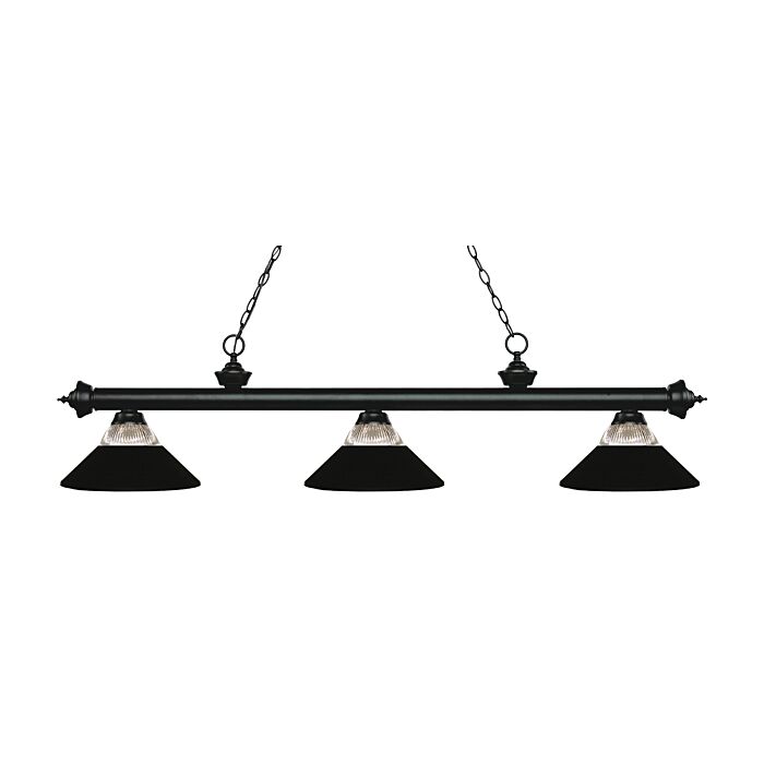 Z Lite Riviera 3 Light Linear Pendant Light In Matte Black