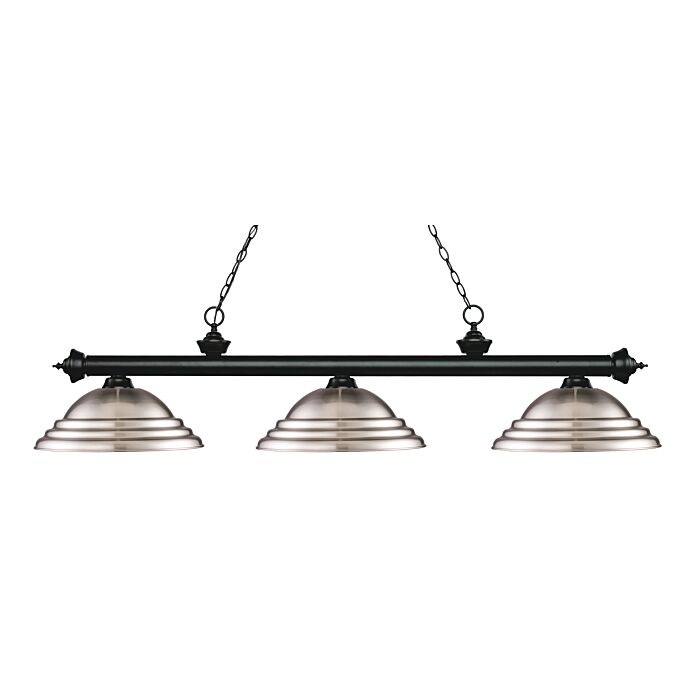 Z Lite Riviera 3 Light Linear Pendant Light In Matte Black