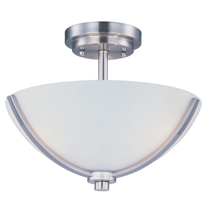 Maxim Lighting Deven 3 Light Semi Flush in Satin Nickel