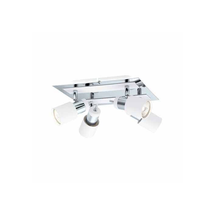 Davida 4 Light 9.45 inch Chrome and White Semi-Flush Mount Ceiling Light