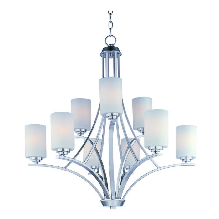 Maxim Lighting Deven 32 Inch 9 Light Multi Tier Chandelier in Satin Nickel