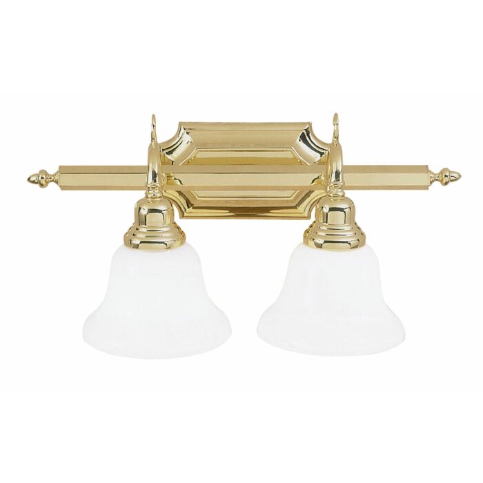 French Regency 2-Light Bathroom Vanity Light in Polished Brass