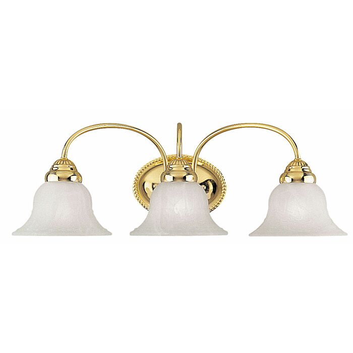 Edgemont 3-Light Bathroom Vanity Light in Polished Brass