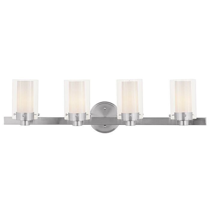Manhattan 4-Light Bathroom Vanity Light in Brushed Nickel