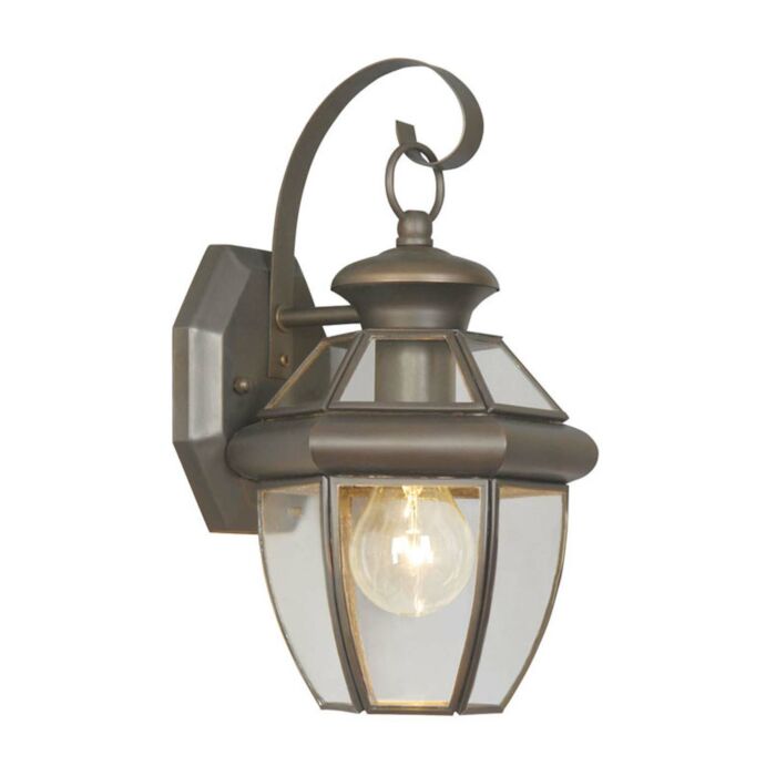 Monterey 1-Light Outdoor Wall Lantern in Bronze