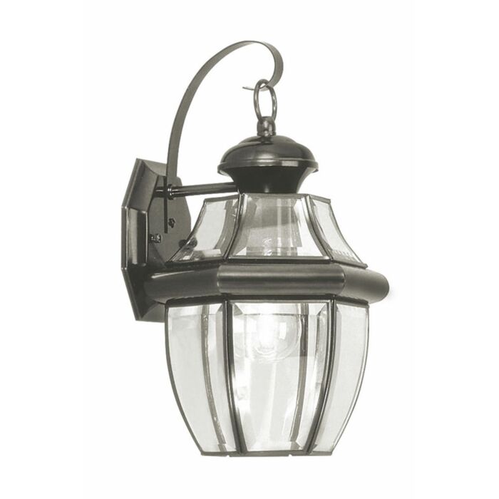 Monterey 1-Light Outdoor Wall Lantern in Black