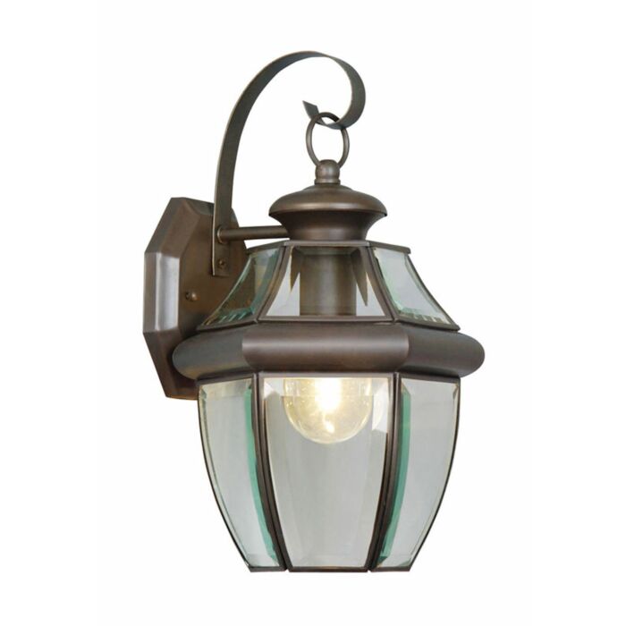 Monterey 1-Light Outdoor Wall Lantern in Bronze