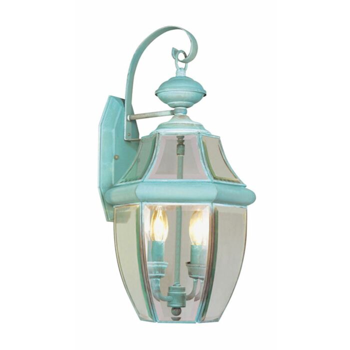 Monterey 2-Light Outdoor Wall Lantern in Verdigris